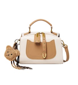 Sac à Poignées Supérieures Vienna avec Boucle Contrastée - Abricot