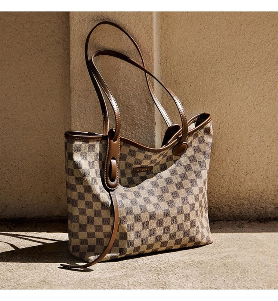 Vintage Karierte Tasche - Khaki