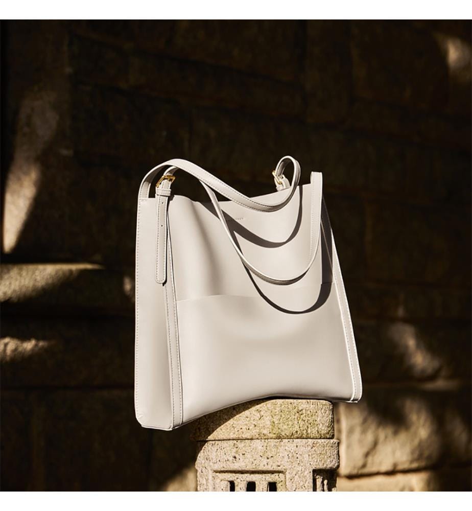 Mini Tote Bag aus weichem Leder - Ivory
