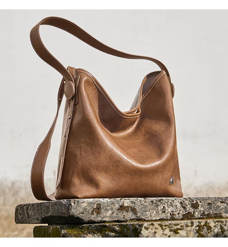 Vintage-Ledertasche - Braun