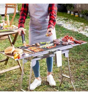 Zusammenklappbarer Holzkohlegrill aus Edelstahl ExelQ