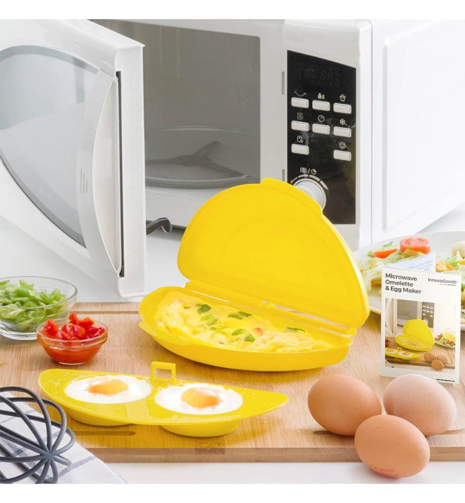 Appareil à omelette et à oeufs pour micro-ondes - Jaune