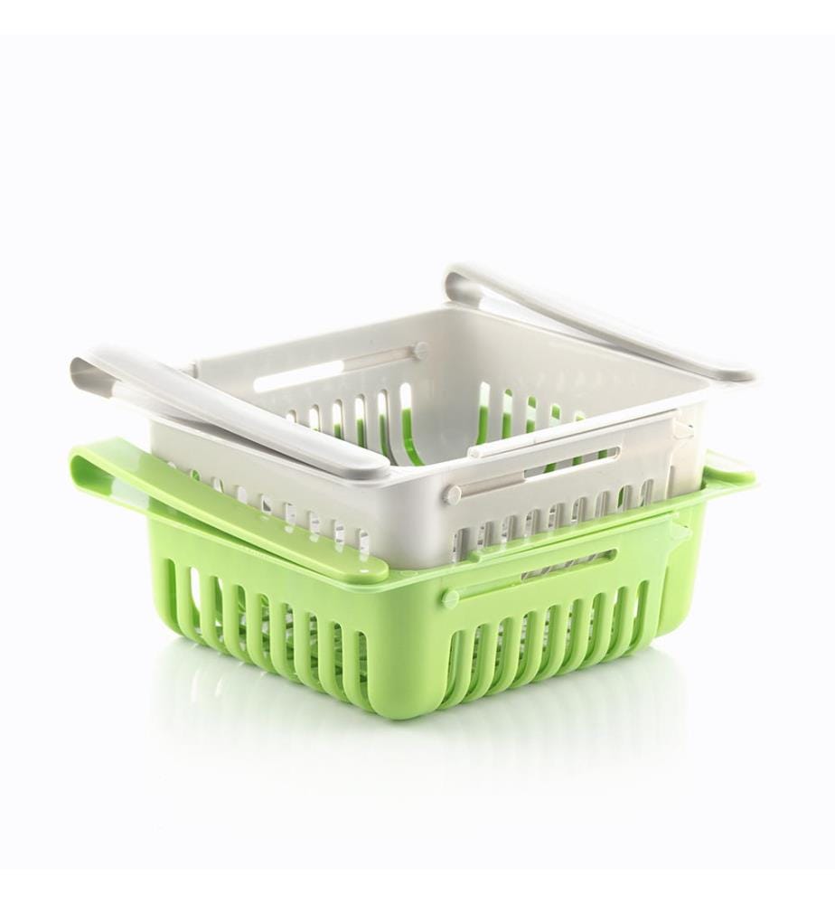 Kühlschrank-Organizer verstellbar 2er-Set - Weiss und Grün