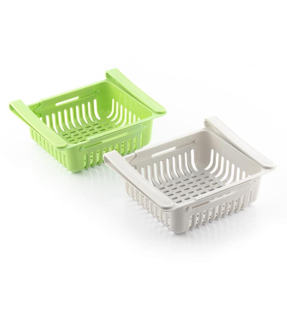 Kühlschrank-Organizer verstellbar 2er-Set - Weiss und Grün