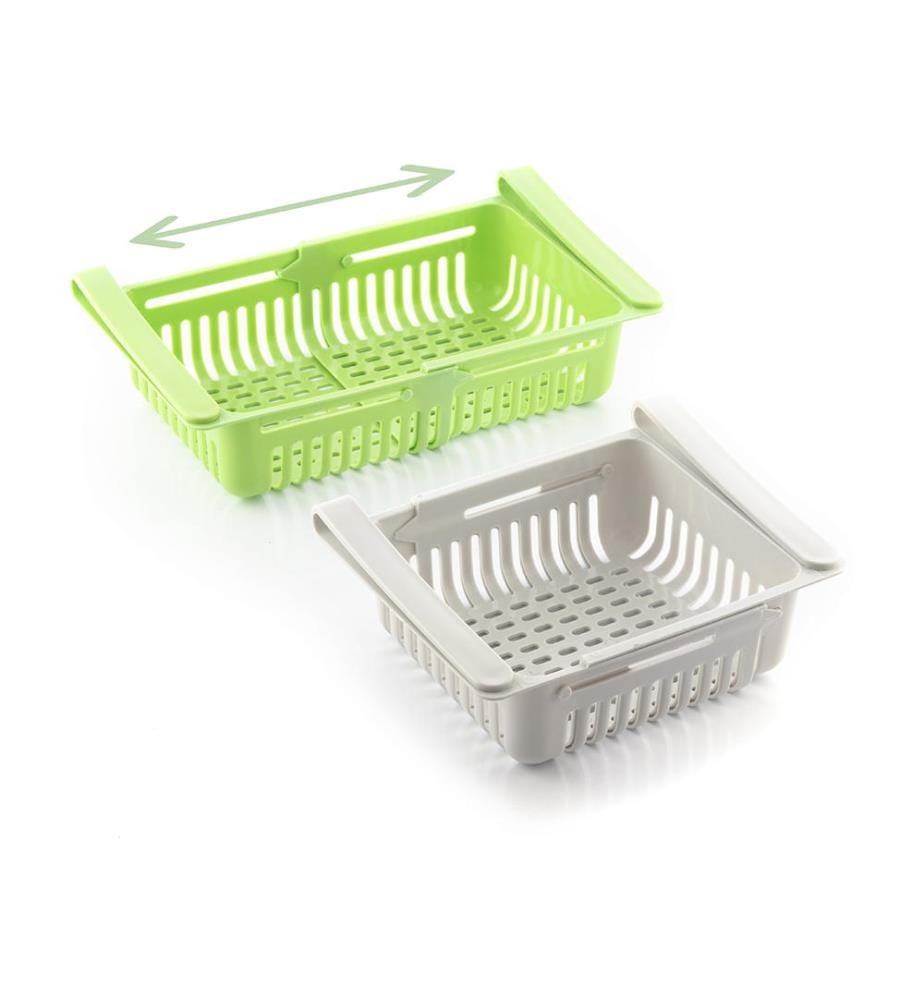 Kühlschrank-Organizer verstellbar 2er-Set - Weiss und Grün