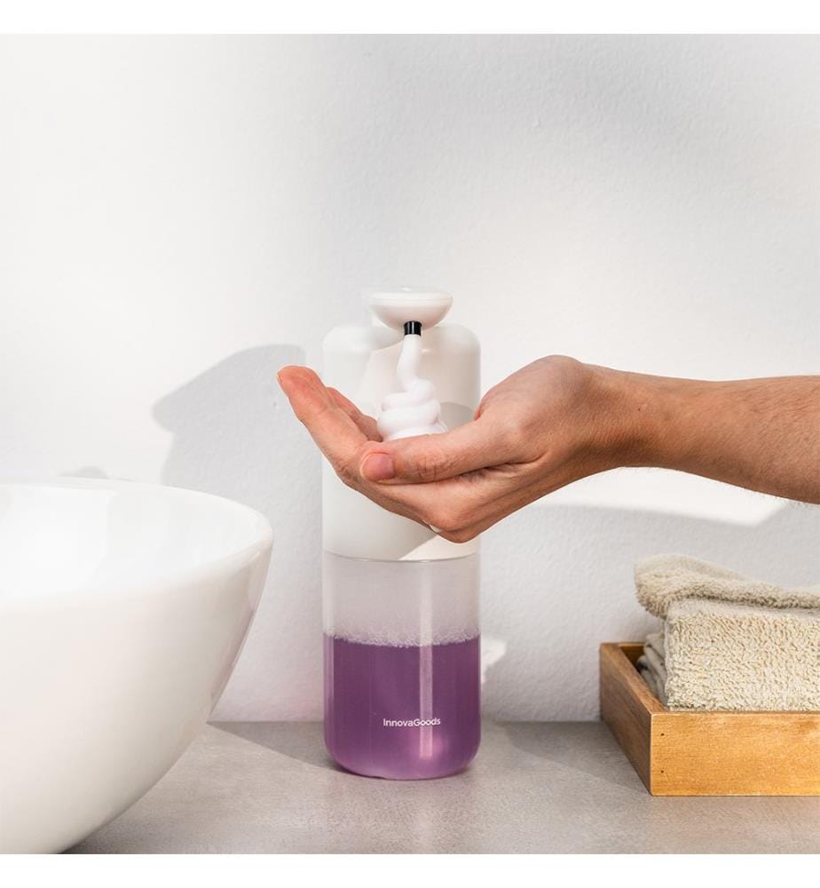 Dispenser automatico di sapone schiumogeno ricaricabile Bitefom - Bianco e trasparente