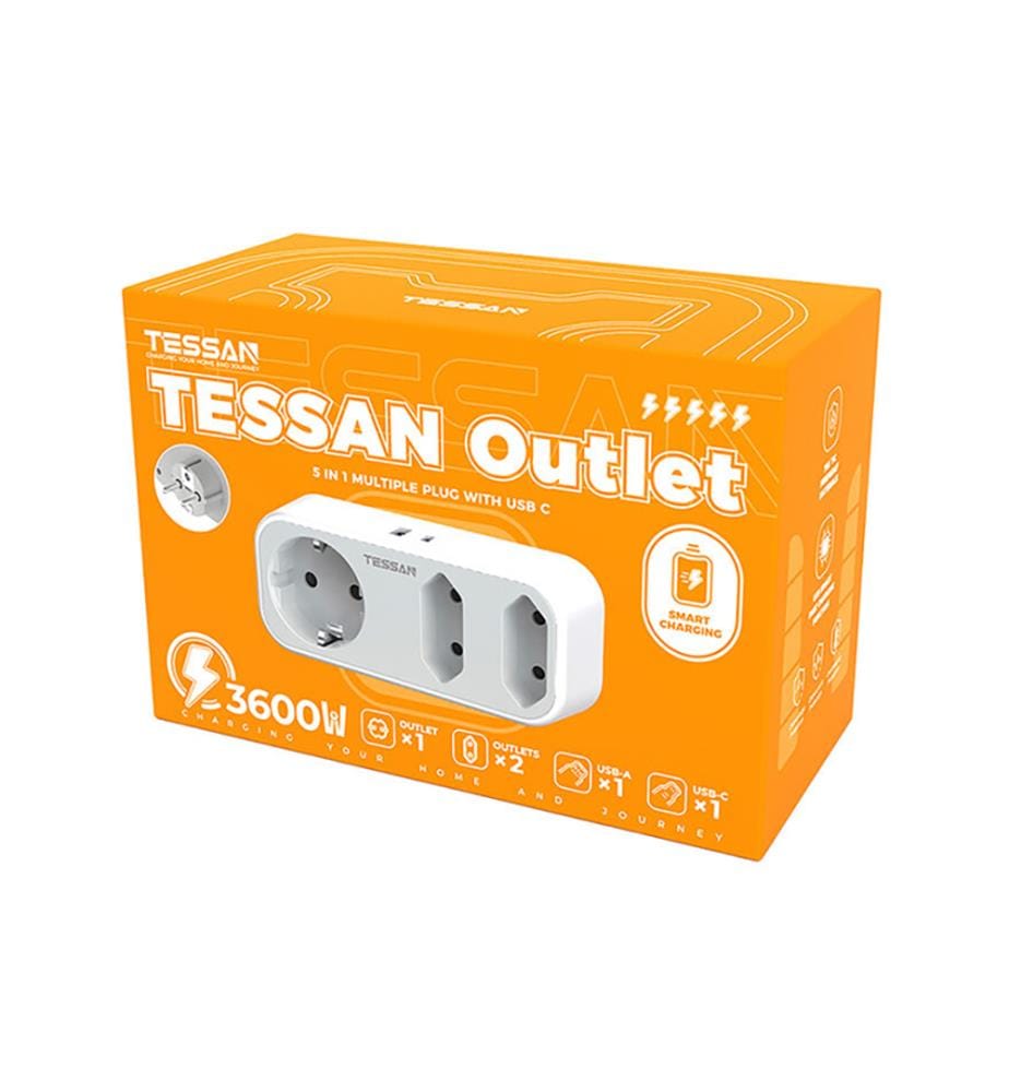 Steckdosenleiste TS-324-C 12,5 × 4 × 5,47 cm - Weiss