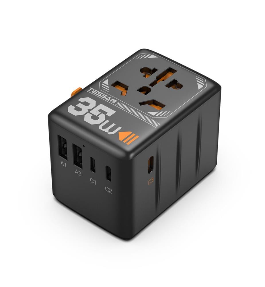 Universeller Reiseadapter TS-WTA02 7,09 × 5,5 × 5,32 cm - Schwarz