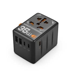 Universeller Reiseadapter TS-WTA02 7,09 × 5,5 × 5,32 cm - Schwarz