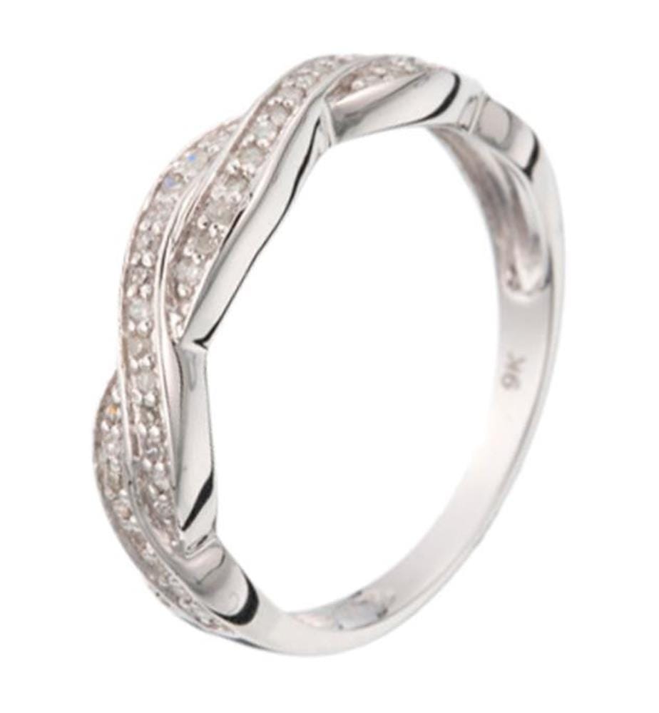 Bague Tornade - Or Blanc 375/1000