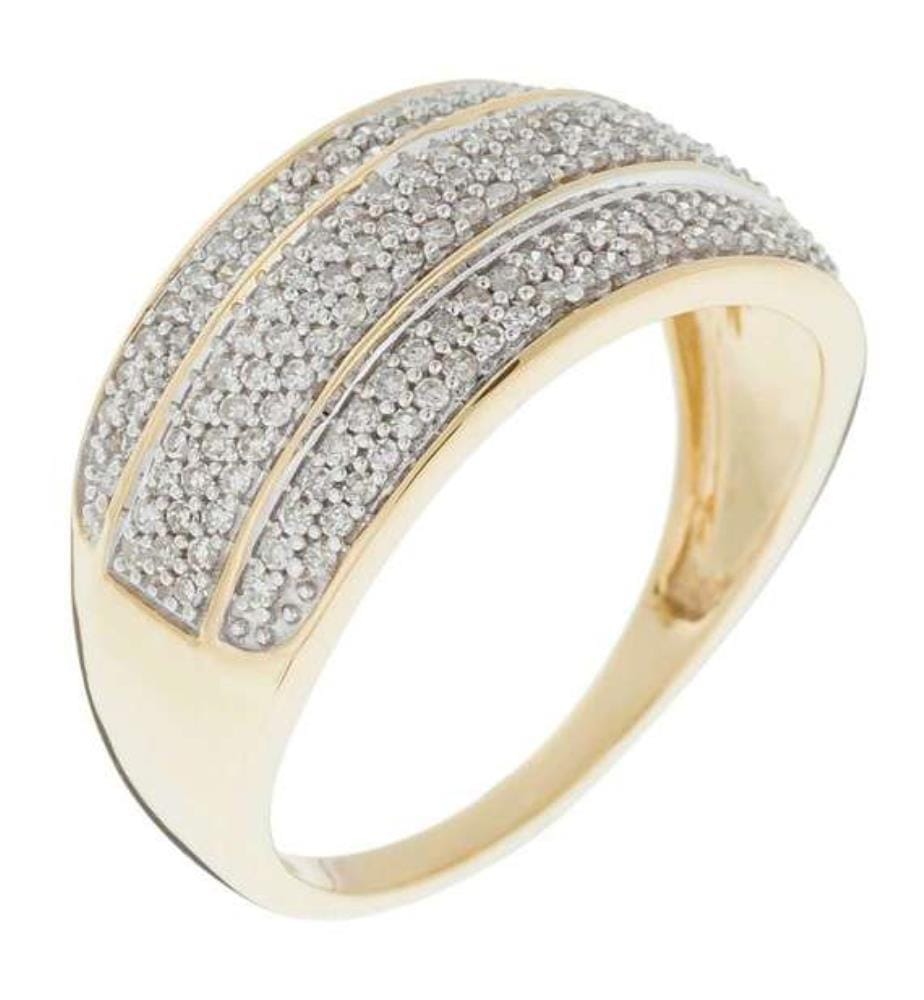 Bague Lumineuse 3 rangs - Or Jaune 375/1000