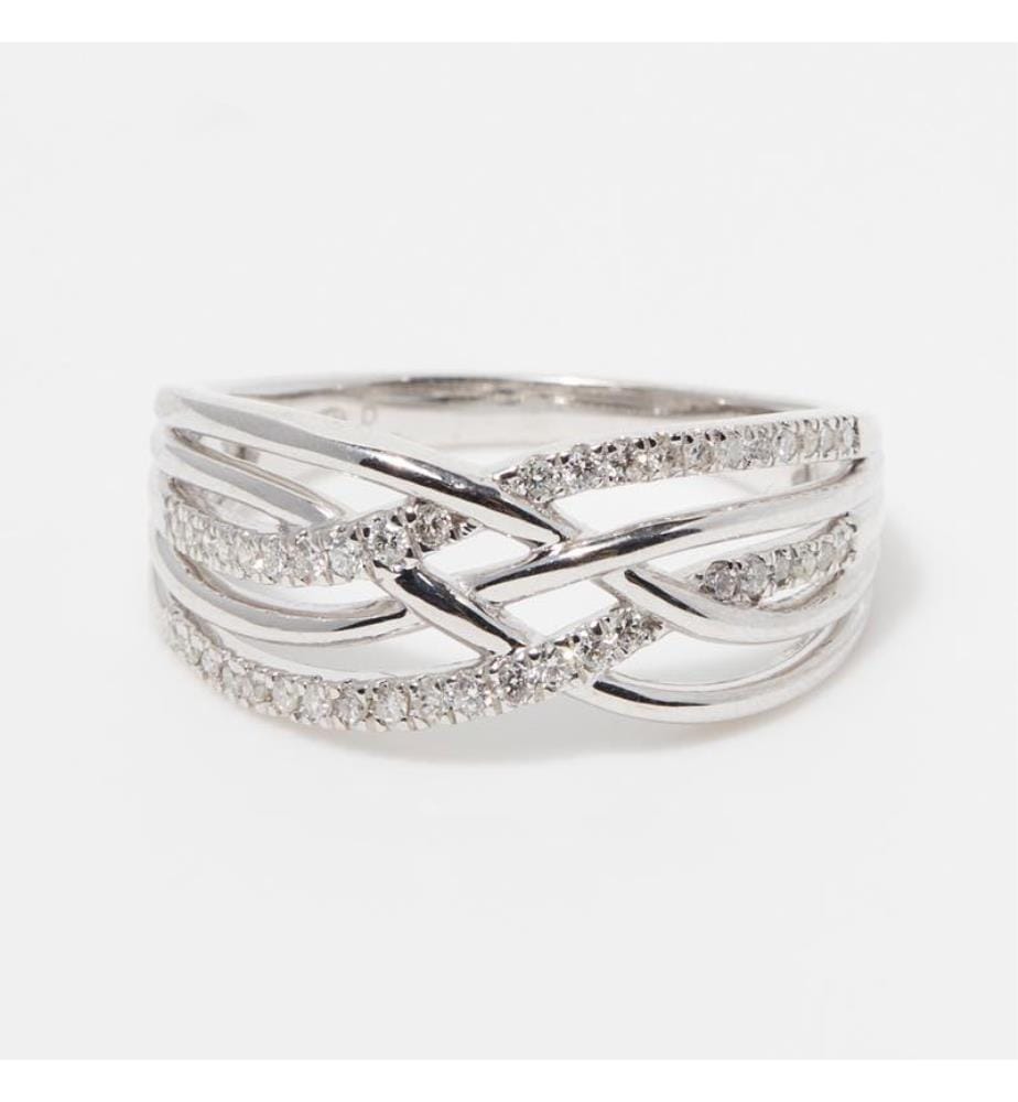 Bague Dédale de diamants - Or Blanc 375/1000