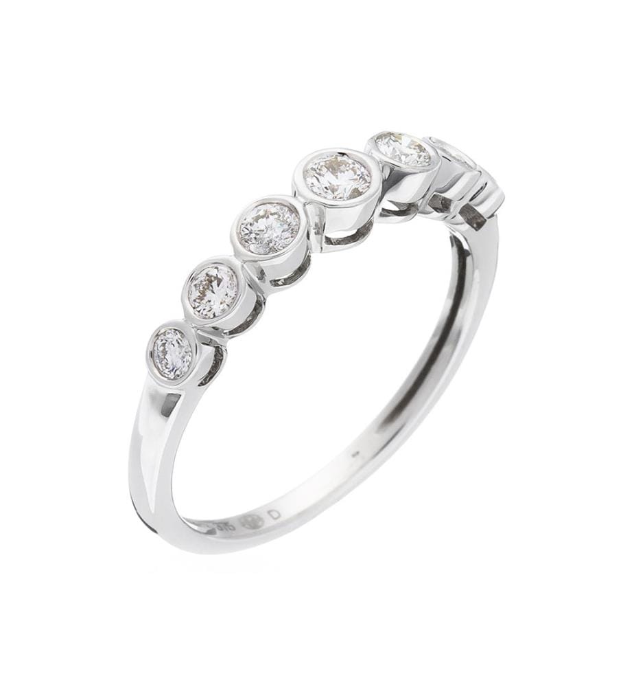 Bague Couronne de diamants - Or Blanc 375/1000