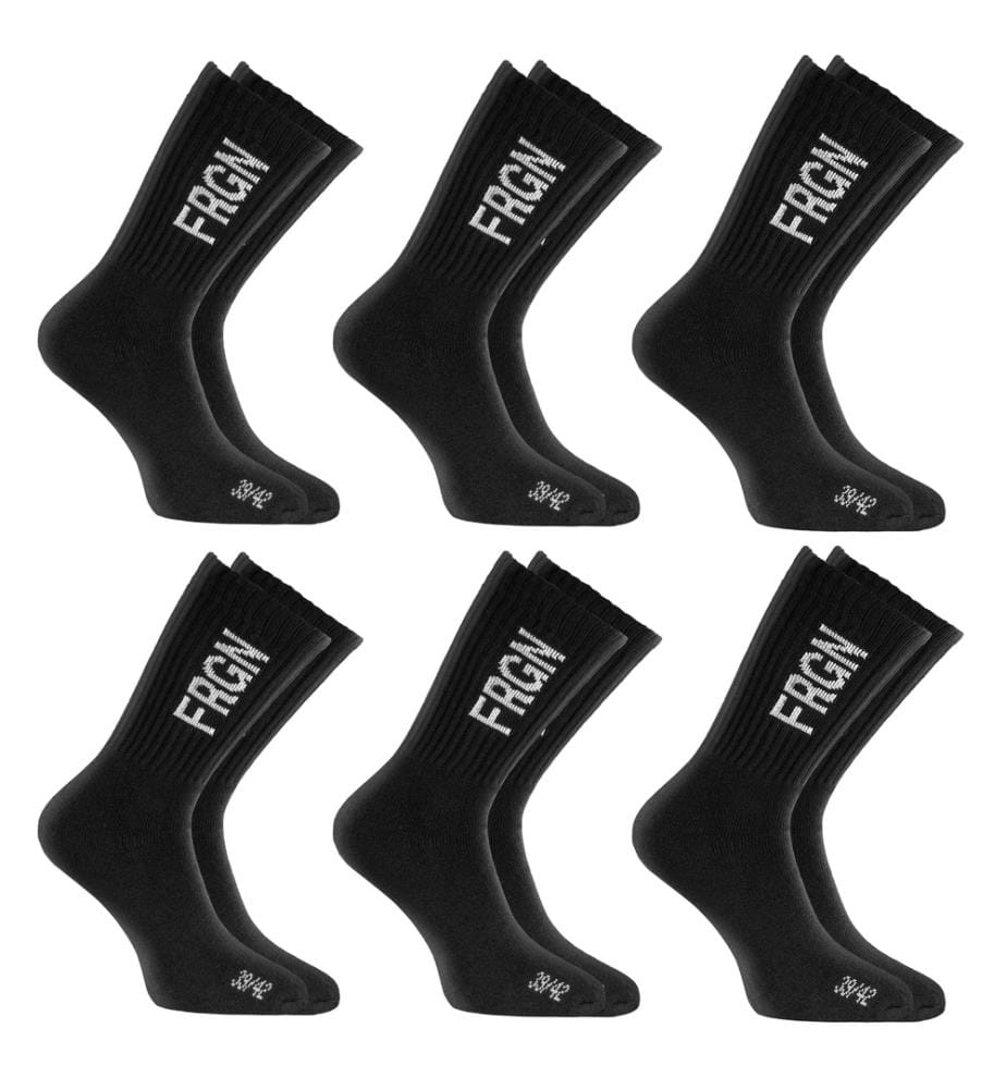 Lot de 6 Paires de Chaussettes Tennis FRGN - Noir