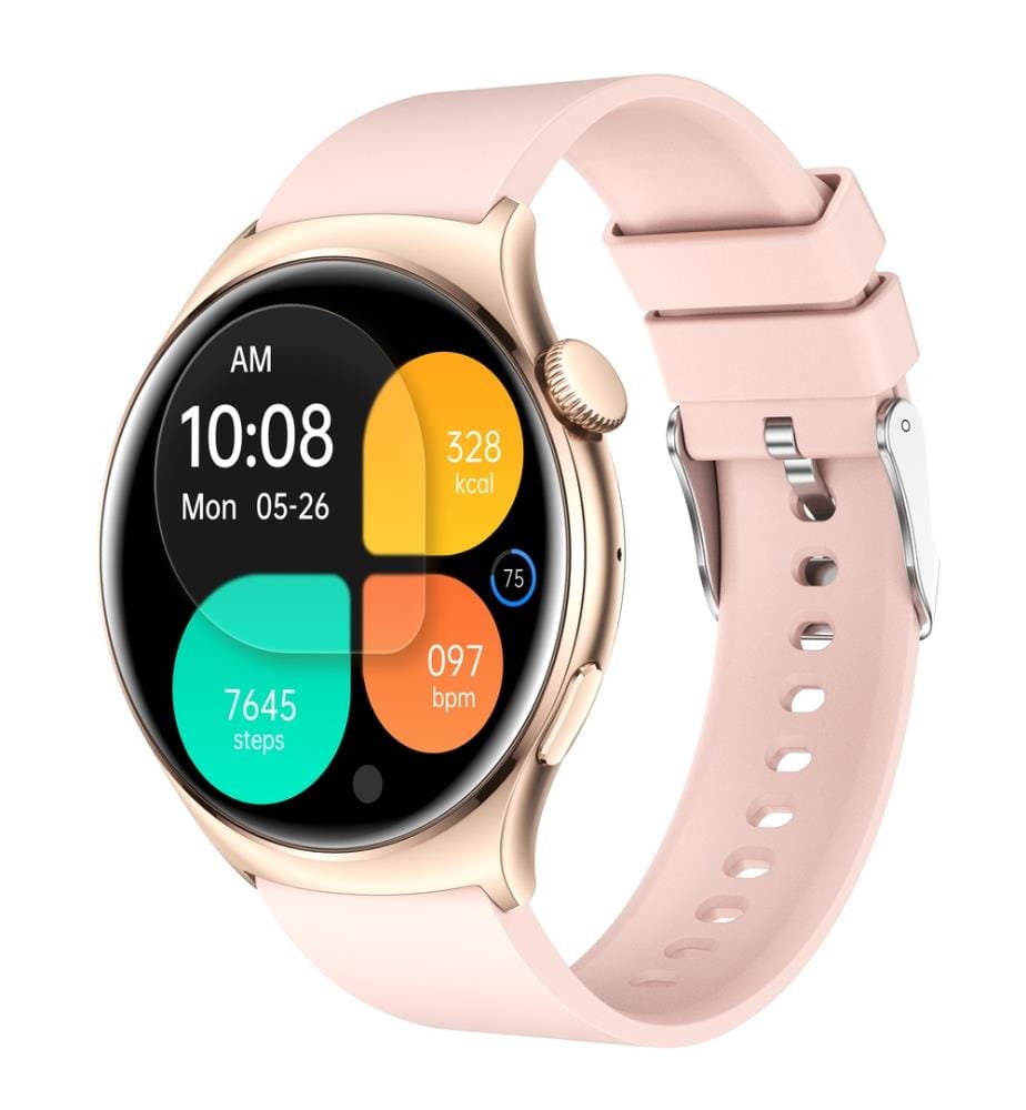 Montre connectée AMOLED Edition Amnésia - Bracelet Silicone Rose Gold