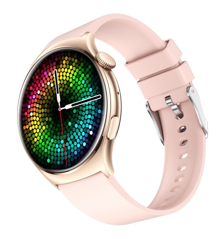Montre connectée AMOLED Edition Amnésia - Bracelet Silicone Rose Gold