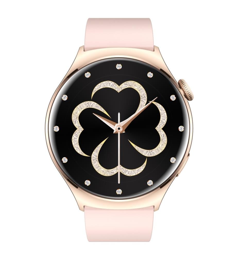 Montre connectée AMOLED Edition Amnésia - Bracelet Silicone Rose Gold