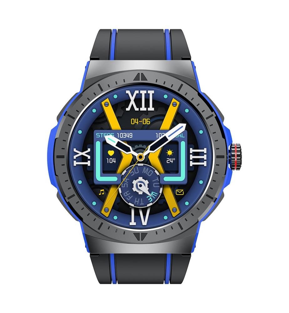 Amoled Smartwatch Arena with Silicone Strap - Black Blue