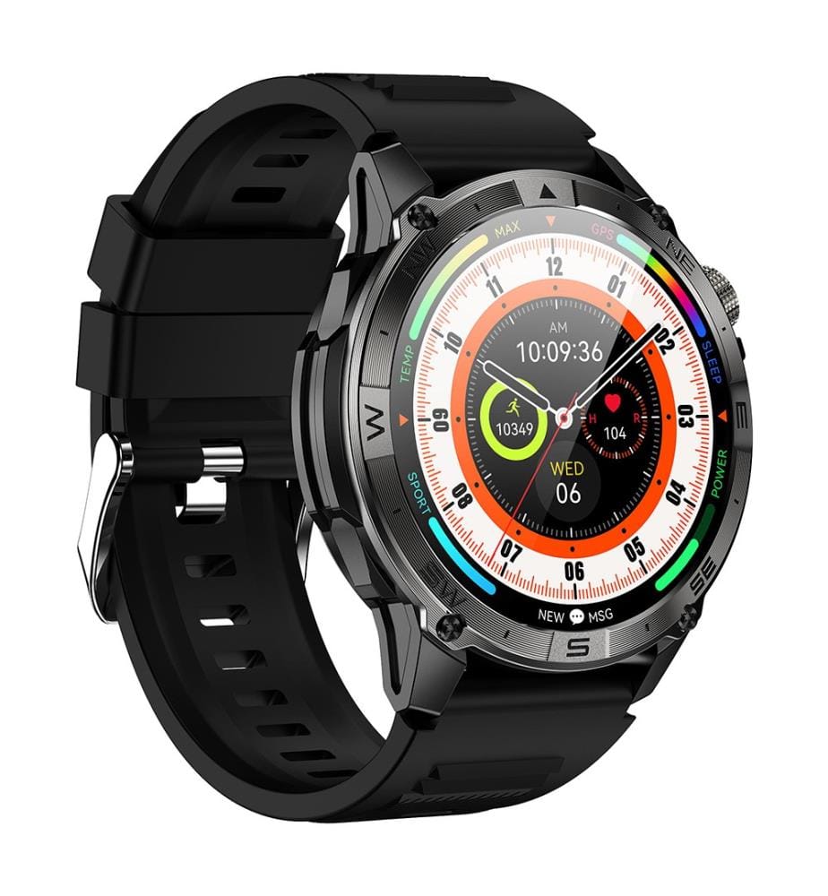 Smartwatch Amoled Nasa GPS Ultra Pro Schermo con Cinturino in Silicone - Nero