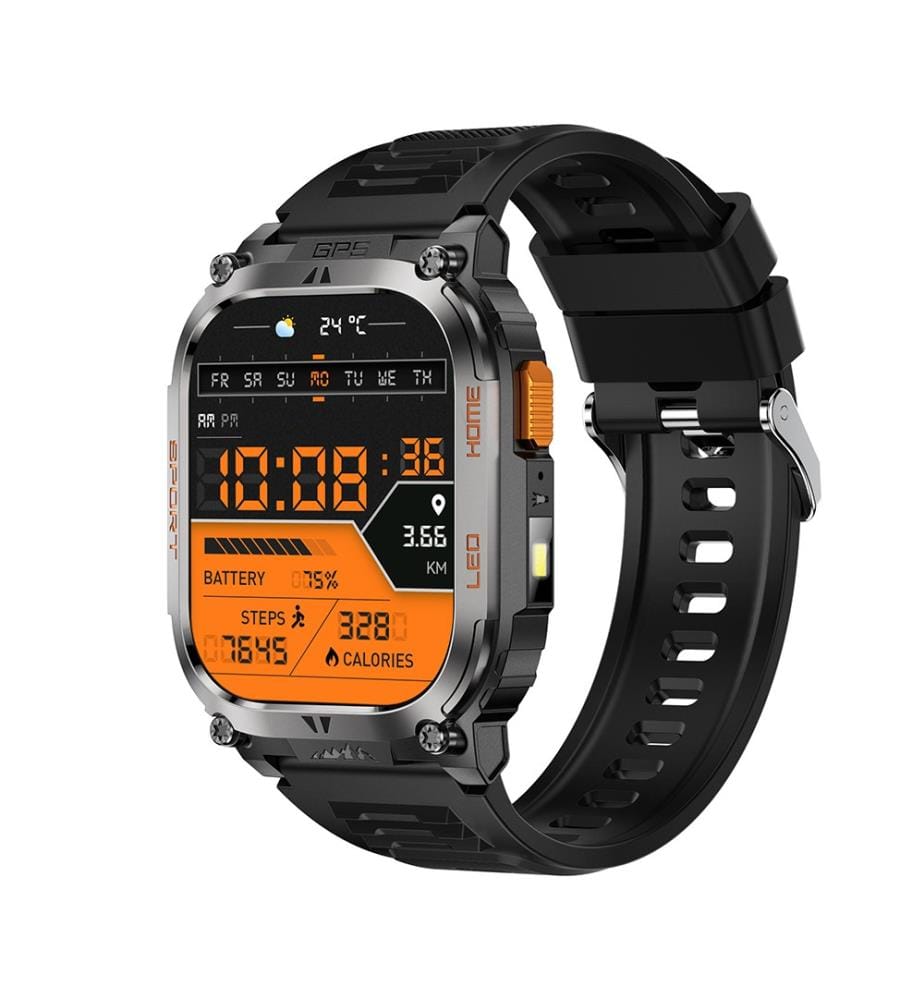 Smartwatch Amoled Nasa GPS Daytona Schermo con Cinturino in Silicone - Nero