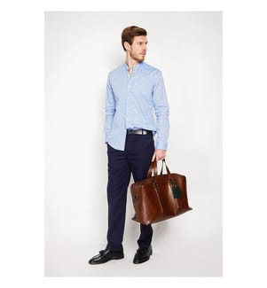 Hemd Slim Fit Offizierskragen Quadratische Manschette - Blue Jeans
