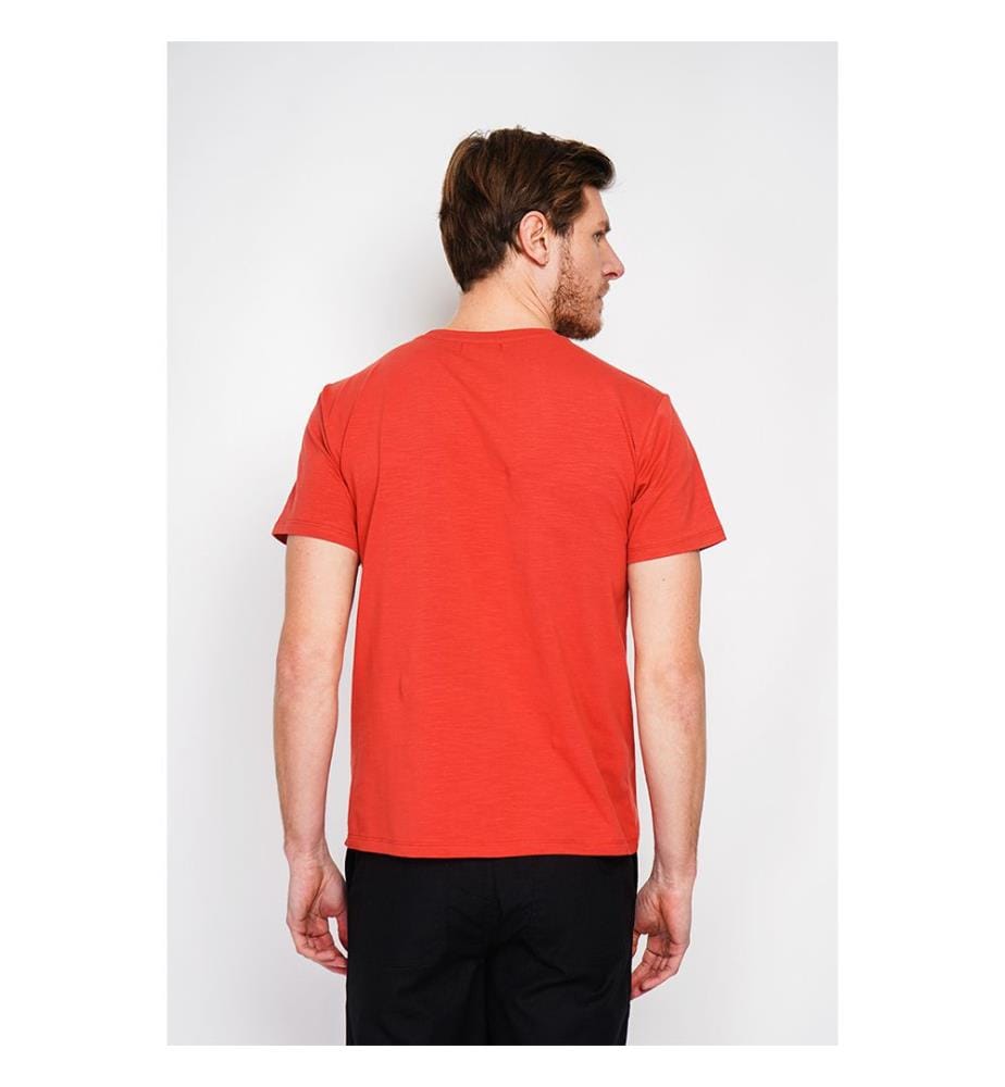 T-Shirt Rundhals Kurzarm Aufgesetzte Brusttasche - Rooibos