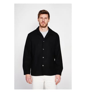Jacke mit Knopfleiste - Schwarz