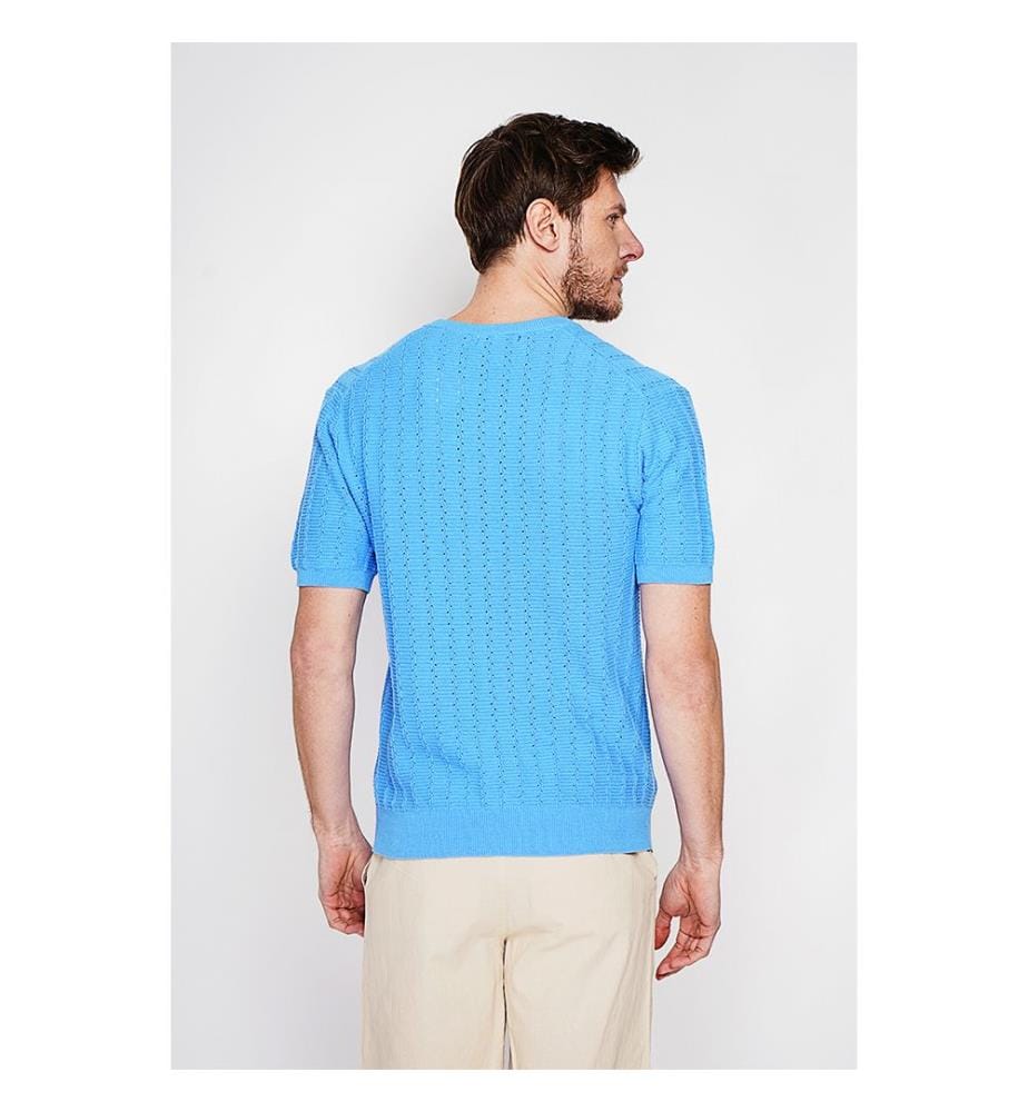 Strickpullover mit Rundhalsausschnitt - Azur