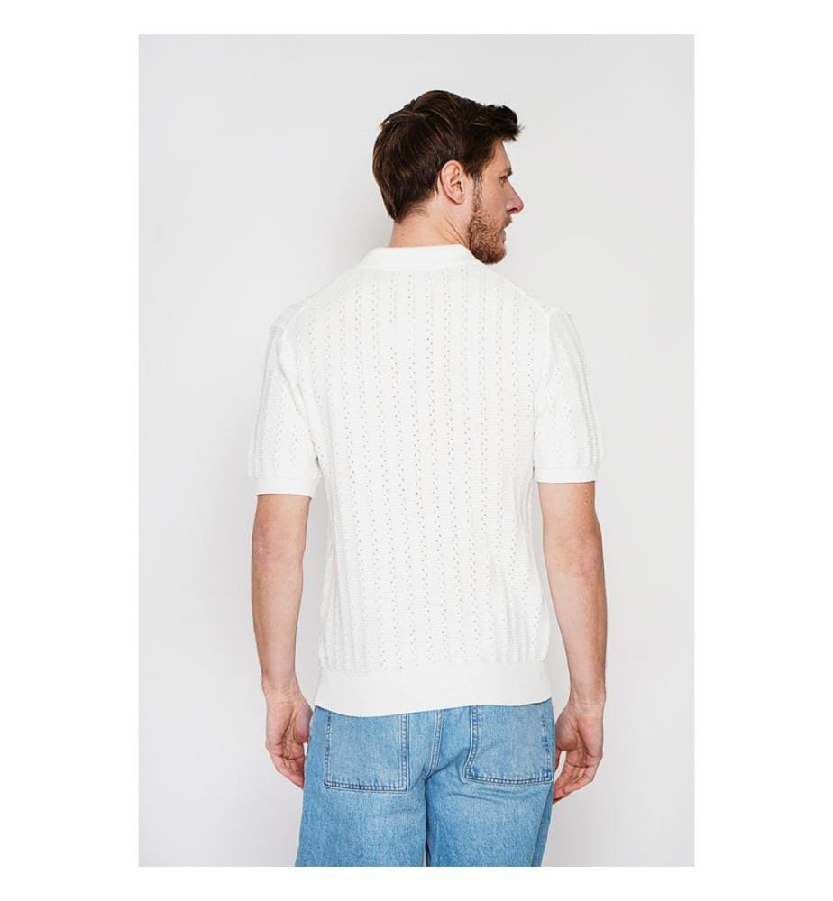 Strickpullover mit Rundhalsausschnitt - Weiss