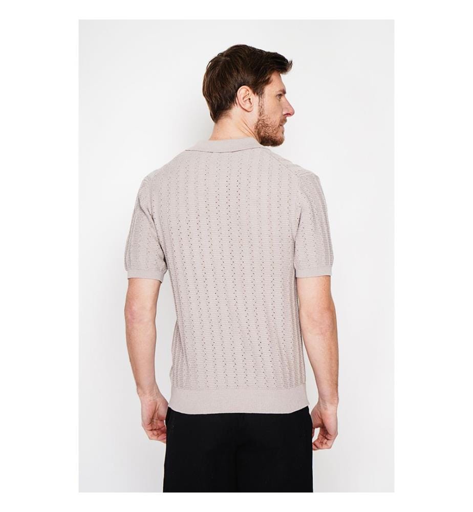 Strickpullover mit Rundhalsausschnitt - Leinen
