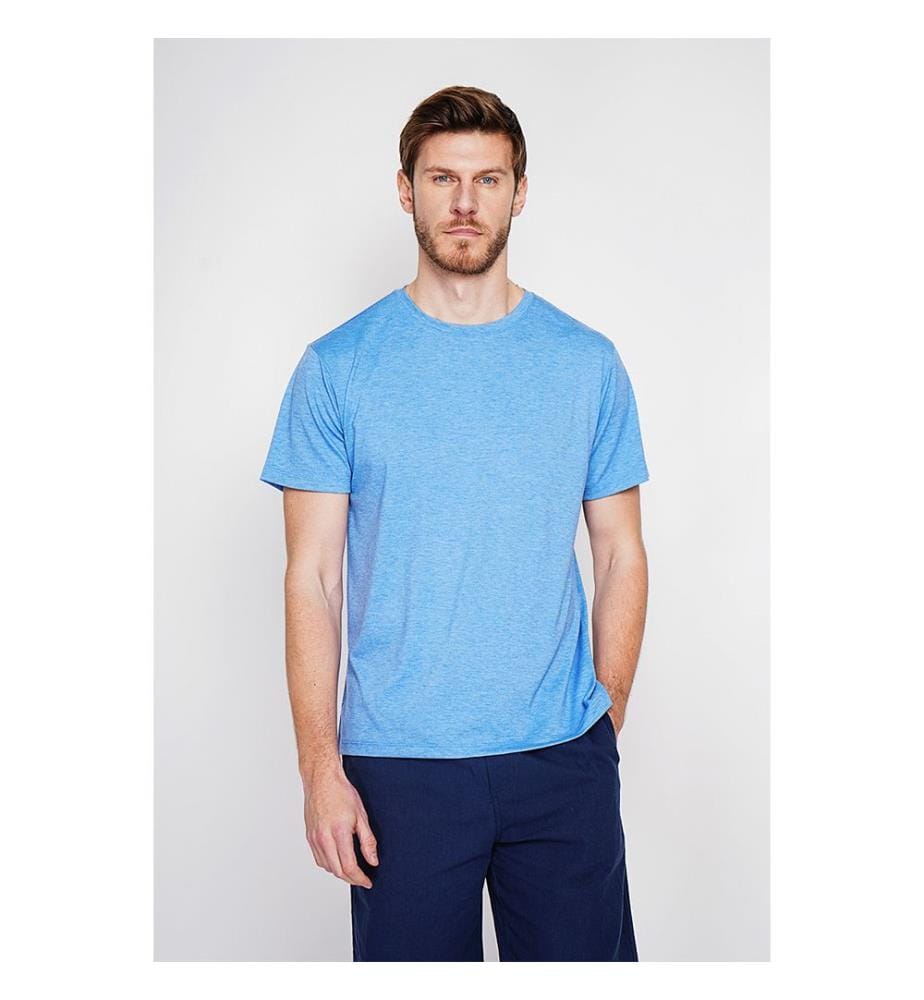 T-Shirt Rundhalsausschnitt - Azur