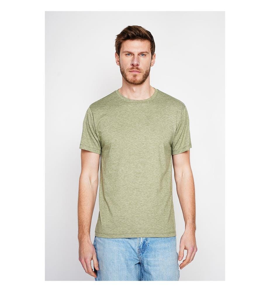 T-Shirt mit Rundhalsausschnitt - Khaki