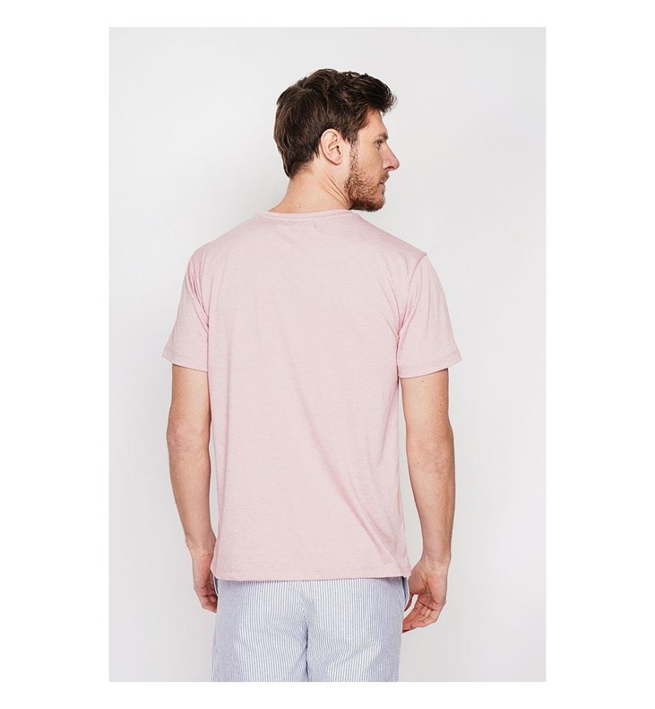 T-Shirt Rundhalsausschnitt - Hellrosa