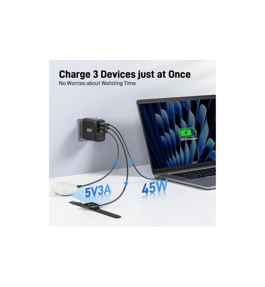 Acer Netzteil-Ladegerät 67W  GaN inkl. 2m USB-C Kabel