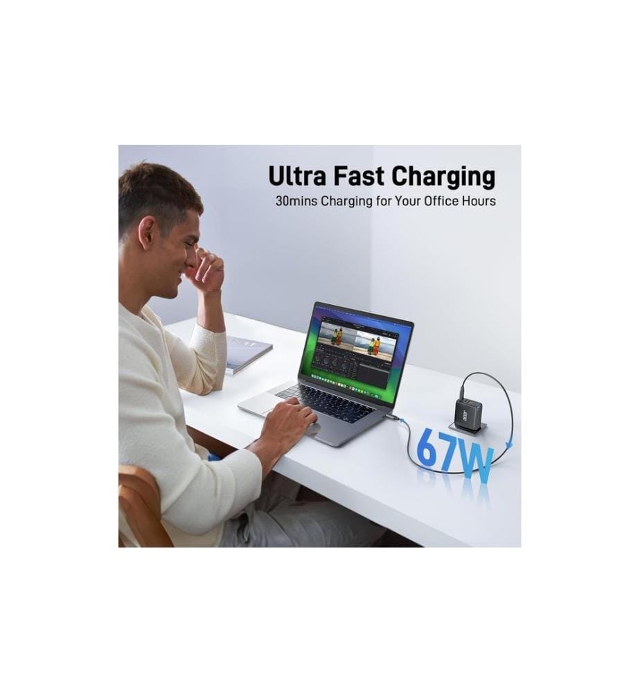 Acer Netzteil-Ladegerät 67W  GaN inkl. 2m USB-C Kabel