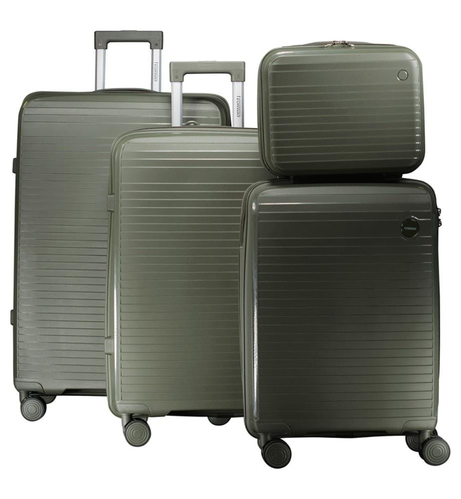 Set aus 4 lösbaren Koffern - Dunkelgrün