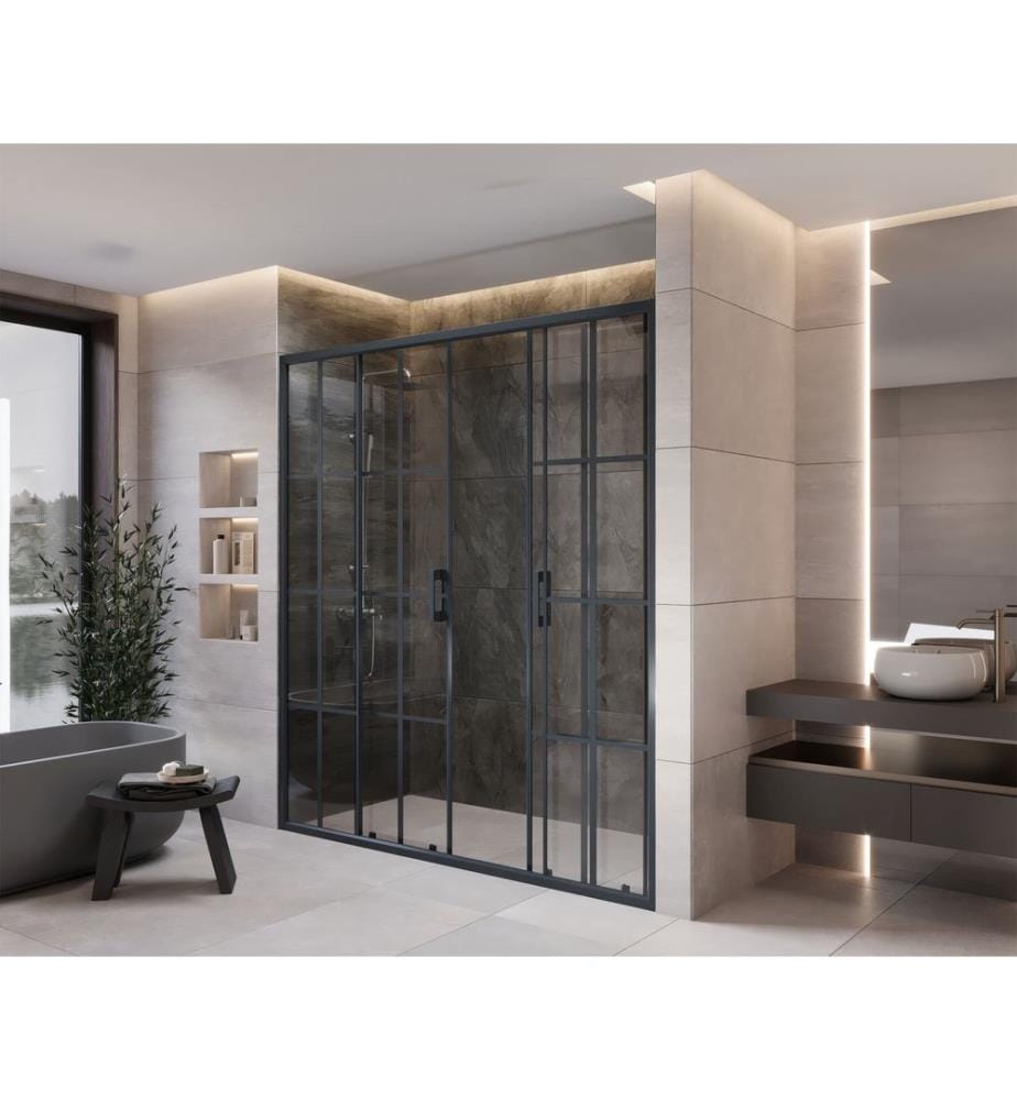 Cabine de douche, 100 % verre trempé, anthracite, 135 x 189