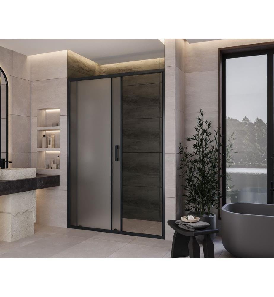 Cabine de douche, 100 % verre trempé, anthracite, transparent, 151 x 189