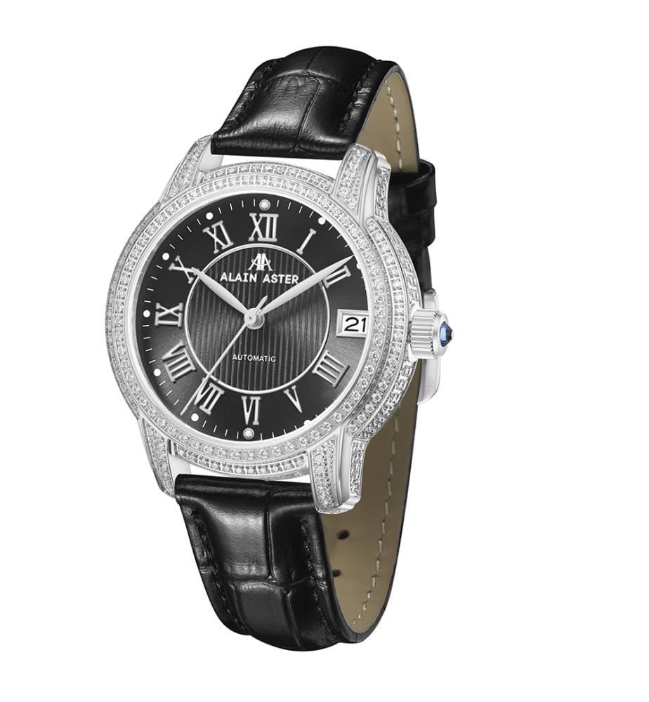 Montre automatique Impératrice en cuir - Noir