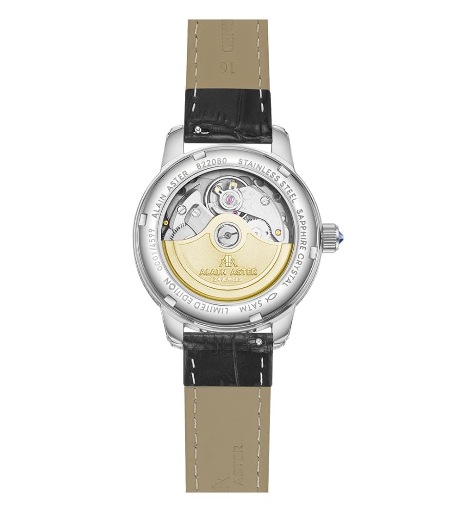 Montre automatique Impératrice en cuir - Noir