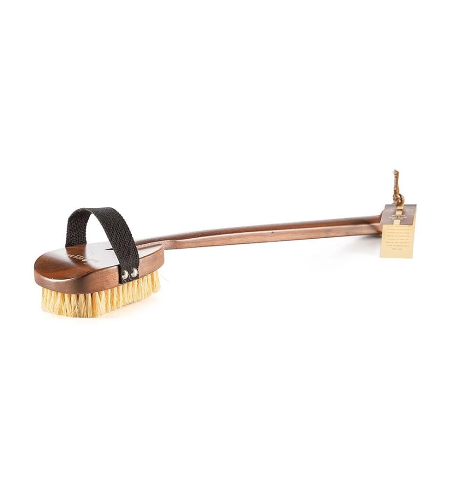 Brosse de bain en bois de noyer avec tige