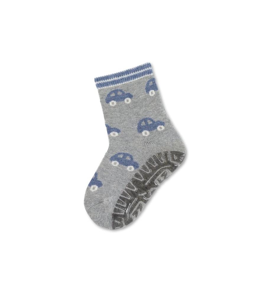 Sterntaler Antirutsch-Socken Autos Silber Melange Gr. 27/28