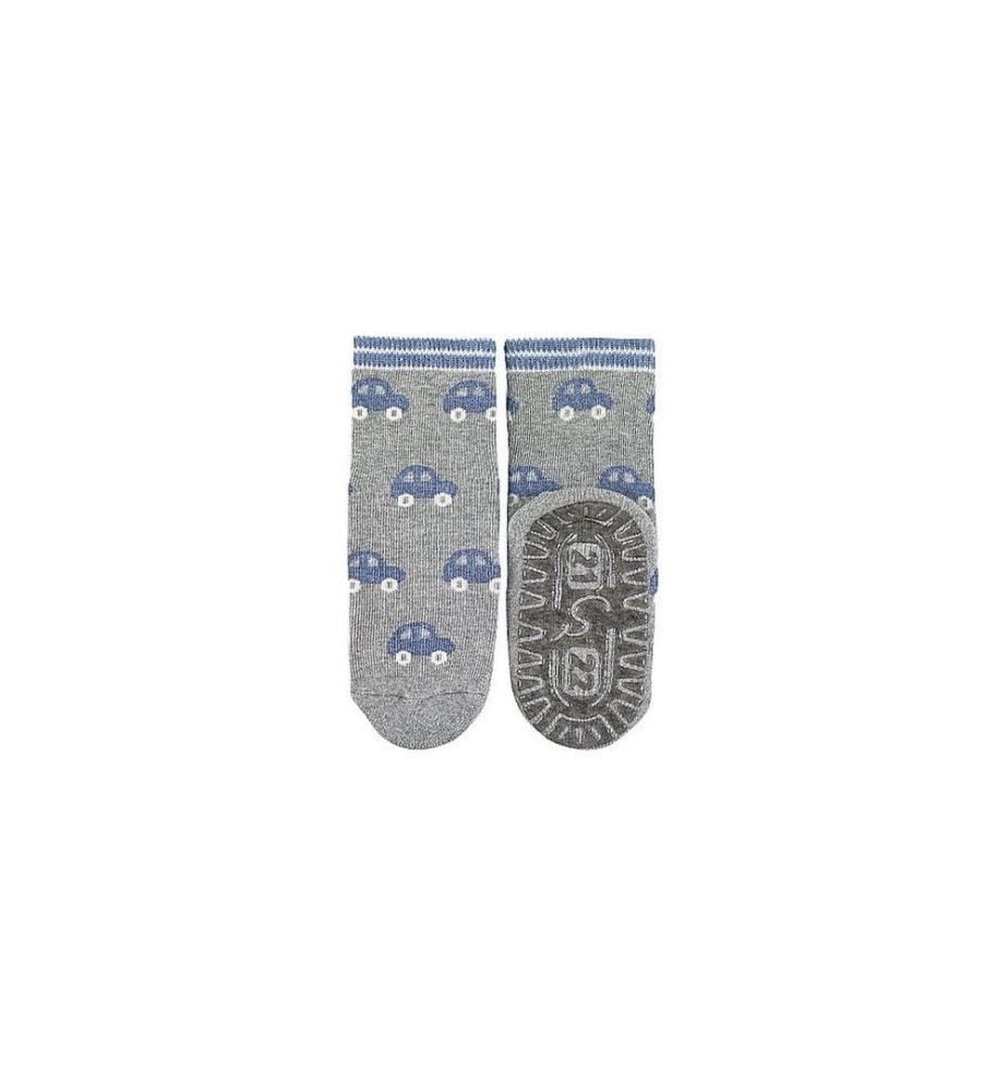 Sterntaler Antirutsch-Socken Autos Silber Melange Gr. 27/28