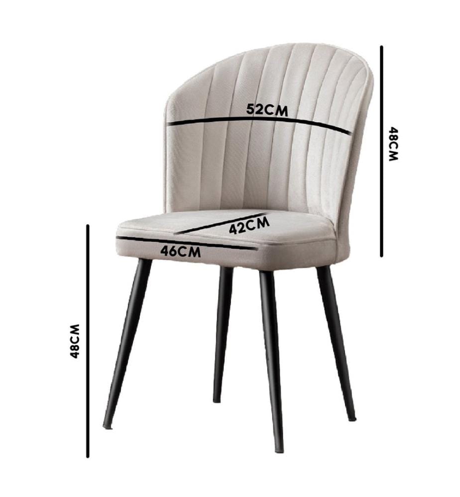 Set di 4 sedie - Grigio / Nero