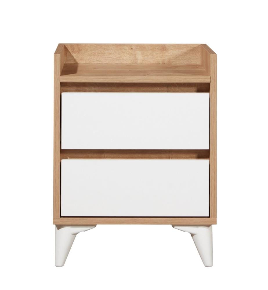 Table de chevet - Chêne Saphir / Blanc