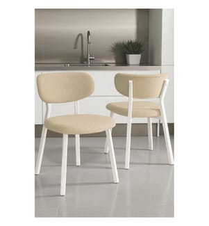 Ensemble de 6 chaises - Crème / Blanc