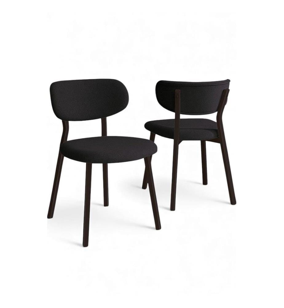 Set of 6 Chairs - Anthracite / Brown