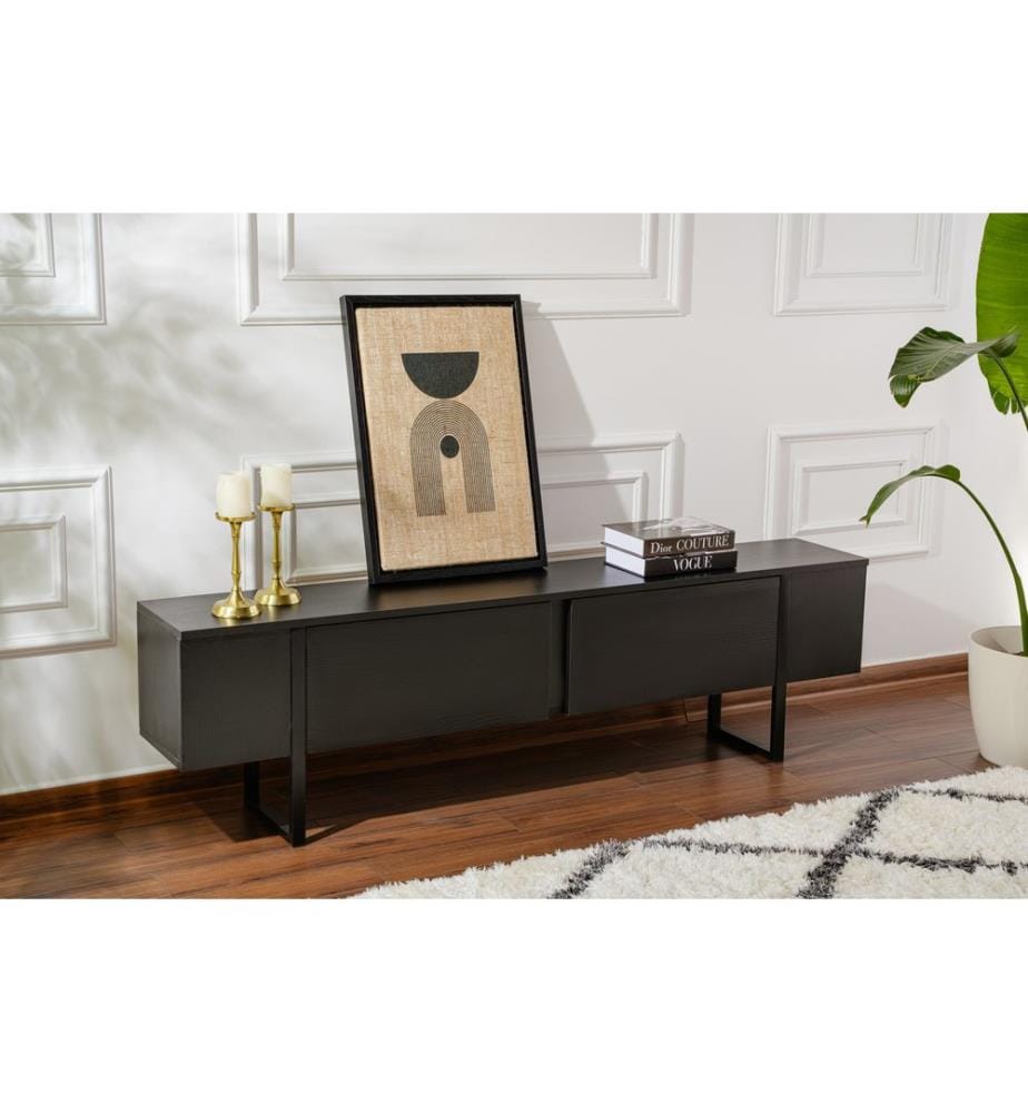 Mobile TV - Legno nero / Nero