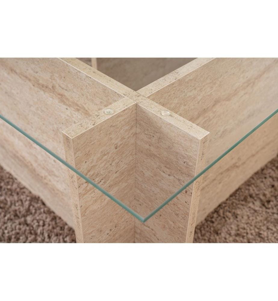 Tavolino - Travertino / Vetro