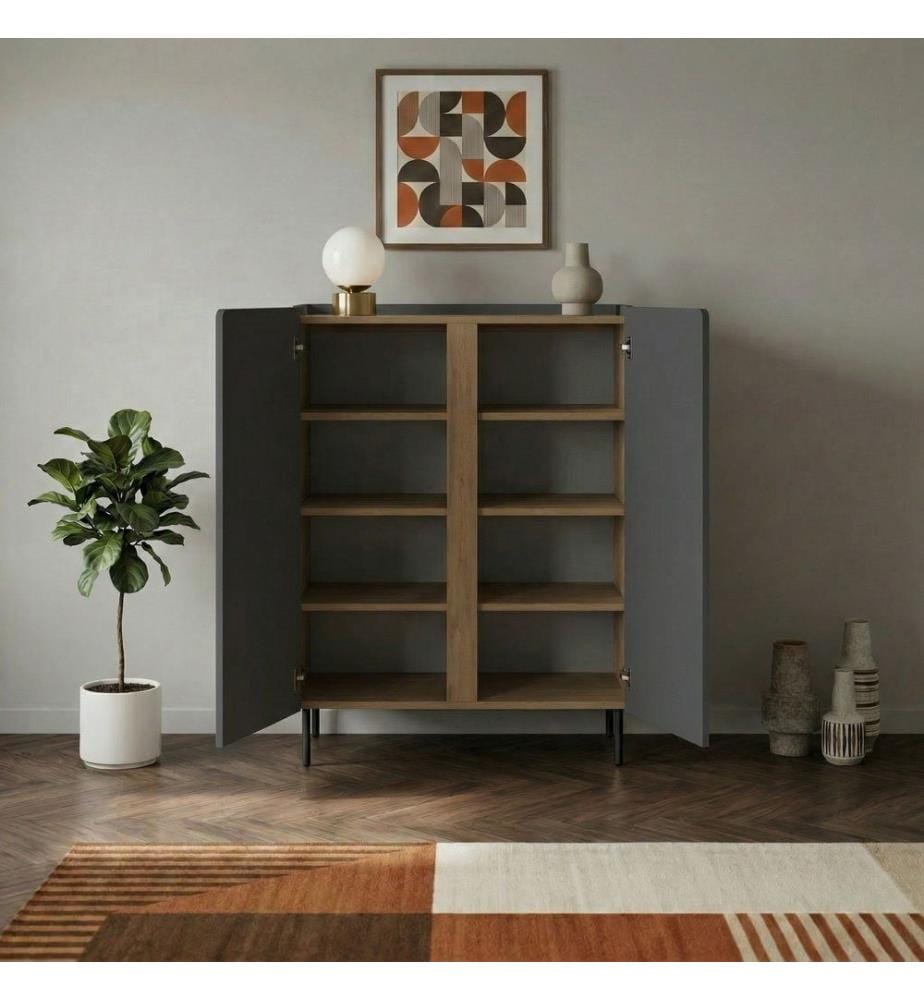 Sideboard – Anthrazit / Eiche